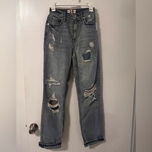 Free People We The Free CRVY Womens High Waist Distressed Jeans size 25 NWT